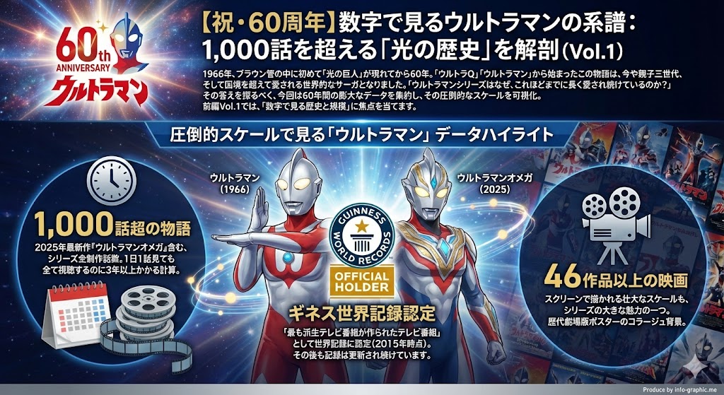 ウルトラマン60周年! 数字で解き明かす光の巨人の全記録