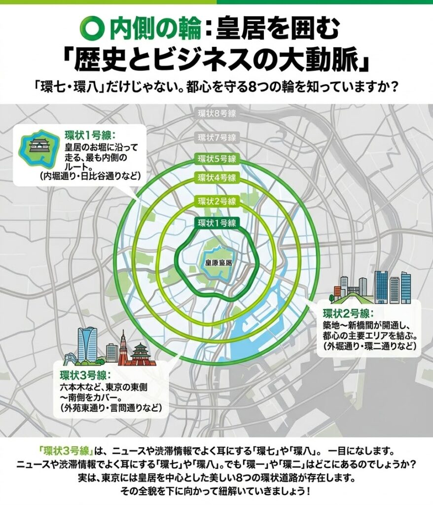 内側の輪：皇居を囲む「歴史とビジネスの大動脈」